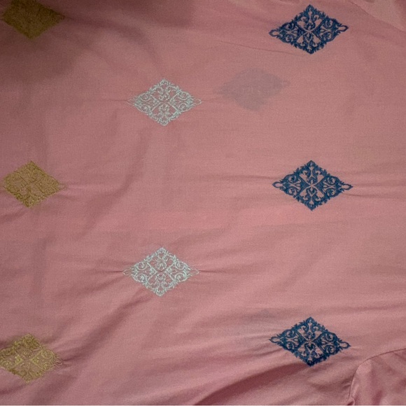 J. Jill Pink Button Down Tunic with Embroidered Diamond Motifs L - Picture 7 of 8